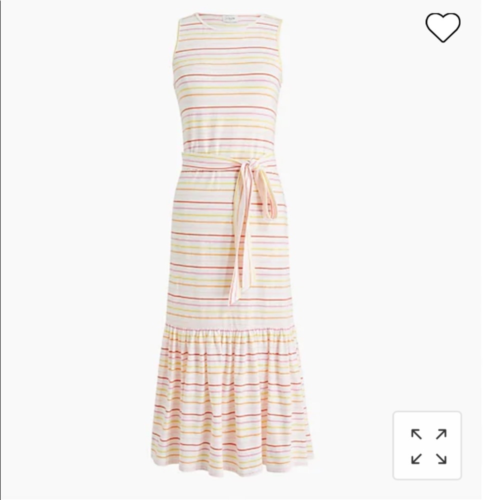 J CREW j. Crew jcrew Soft Knit Striped Stripe MIDI Ruffle Dress Medium NWT NEW